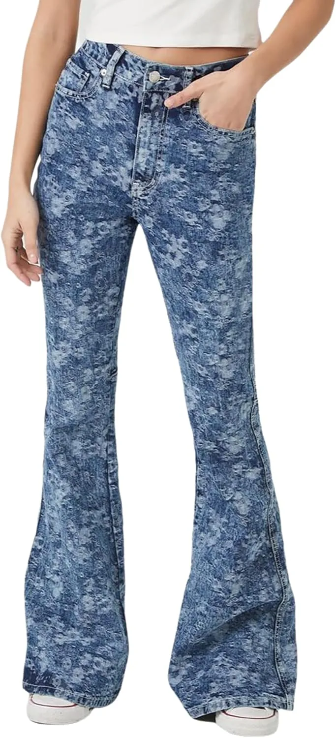 

Женские джинсы Stretch Curvy Flare High Waisted с потертостями TACSTRUN