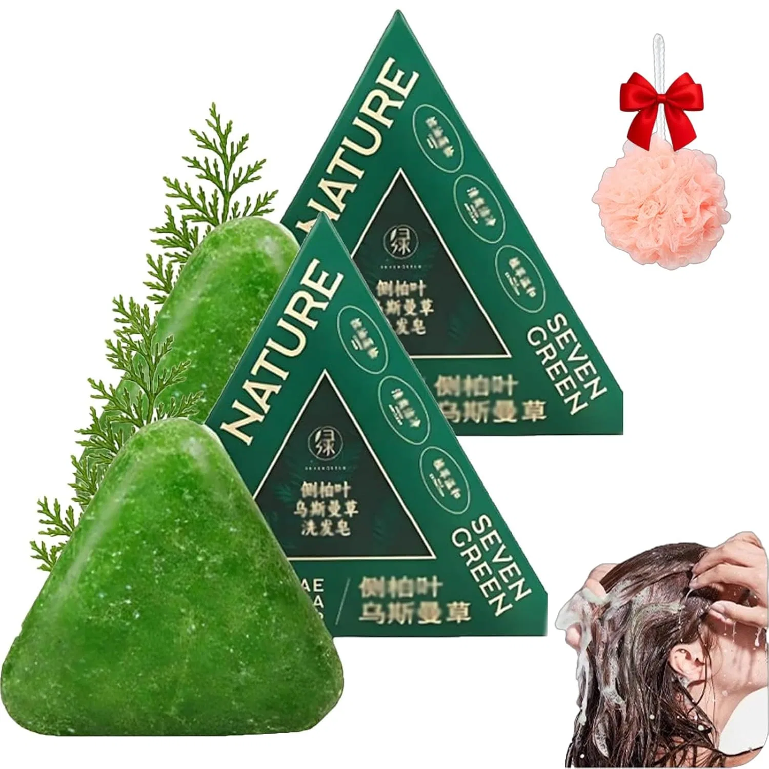 Твердый шампунь Nature Triangle с рисом и травой Усмана Nnbwlmaee, 2Cps