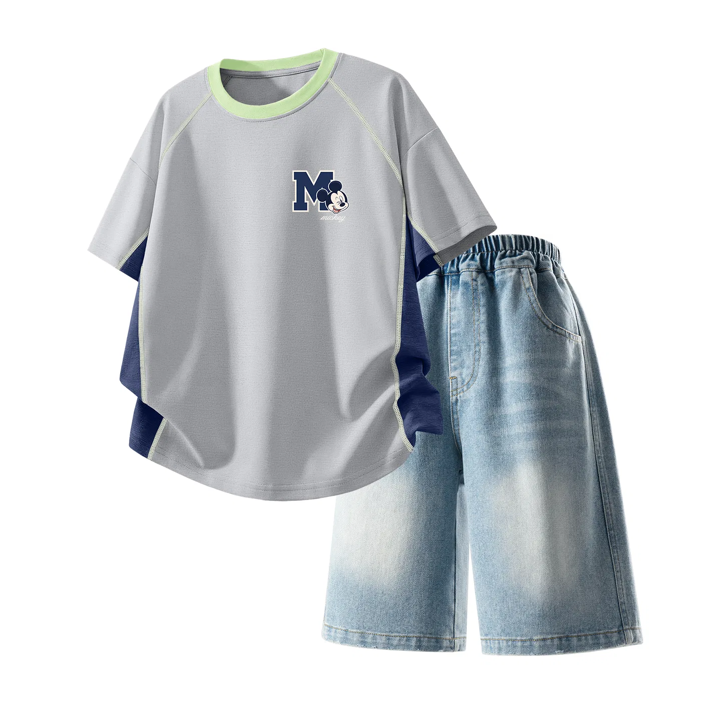Детский спортивный костюм Casual Sportswear 2 Piece Set Disney, Dazzling Star K Gray+Solid Color Denim Blue
