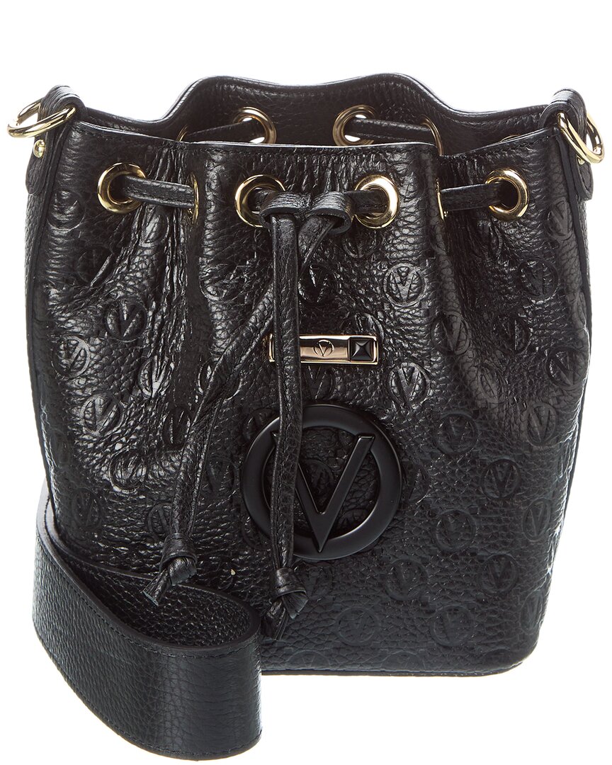 

Valentino by Mario Valentino Jules Dollaro Кожаная сумка-мешок с монограммой, черный