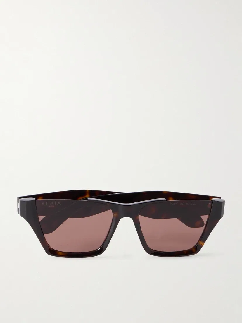 Солнцезащитные очки-авиаторы из ацетата черепахового цвета ALAÏA EYEWEAR, коричневый