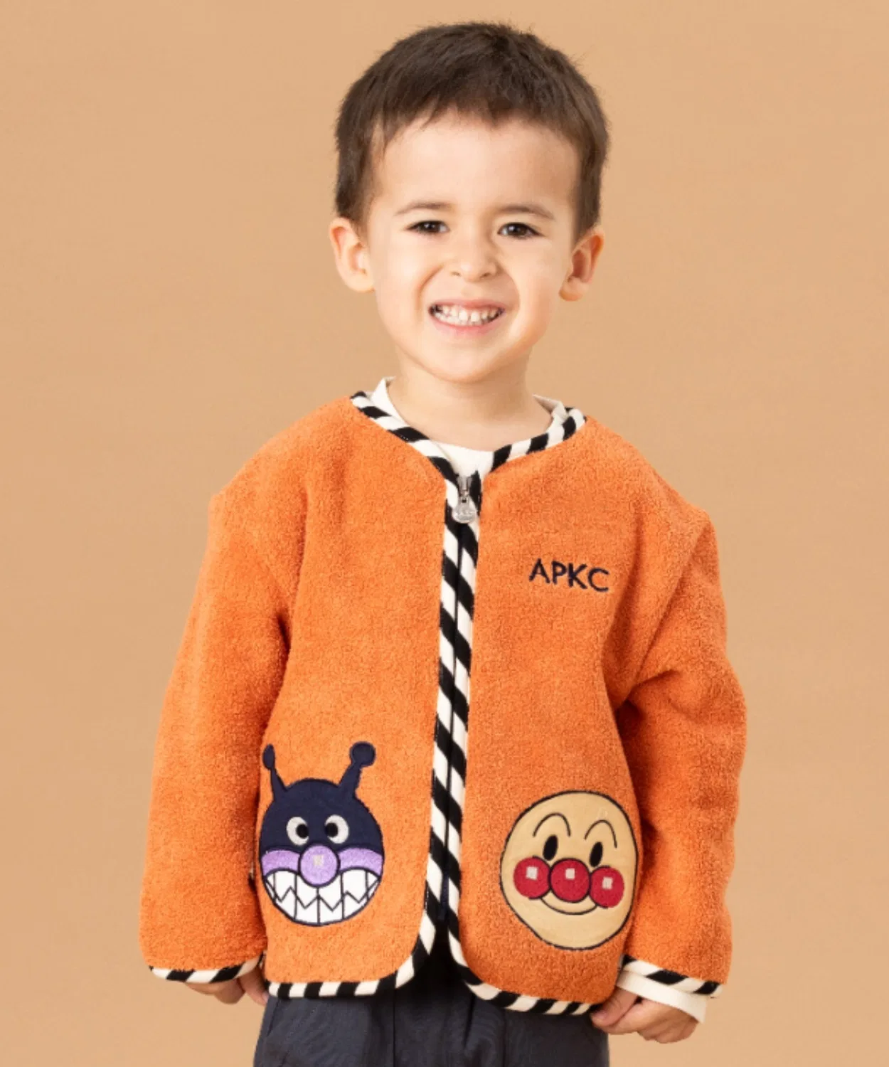Жакет из искусственного меха с аппликацией Anpanman Kids Collection оранжевый