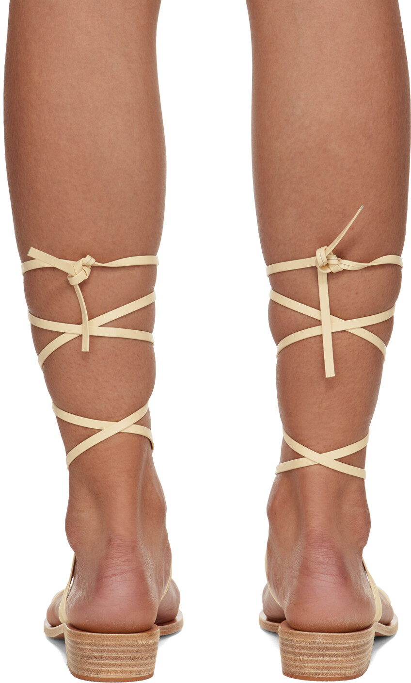 Кремового цвета босоножки на каблуке Hara Ancient Greek Sandals — фото 2