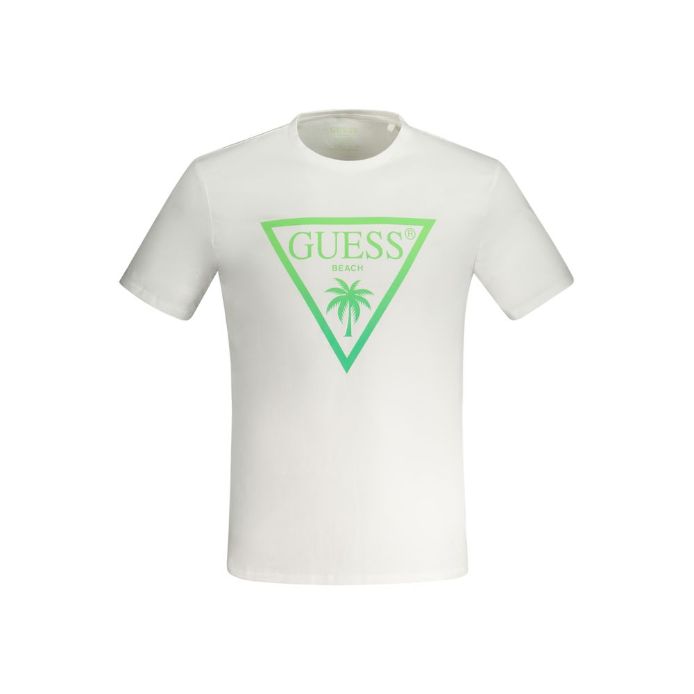 

Белая хлопковая футболка Guess Shoes