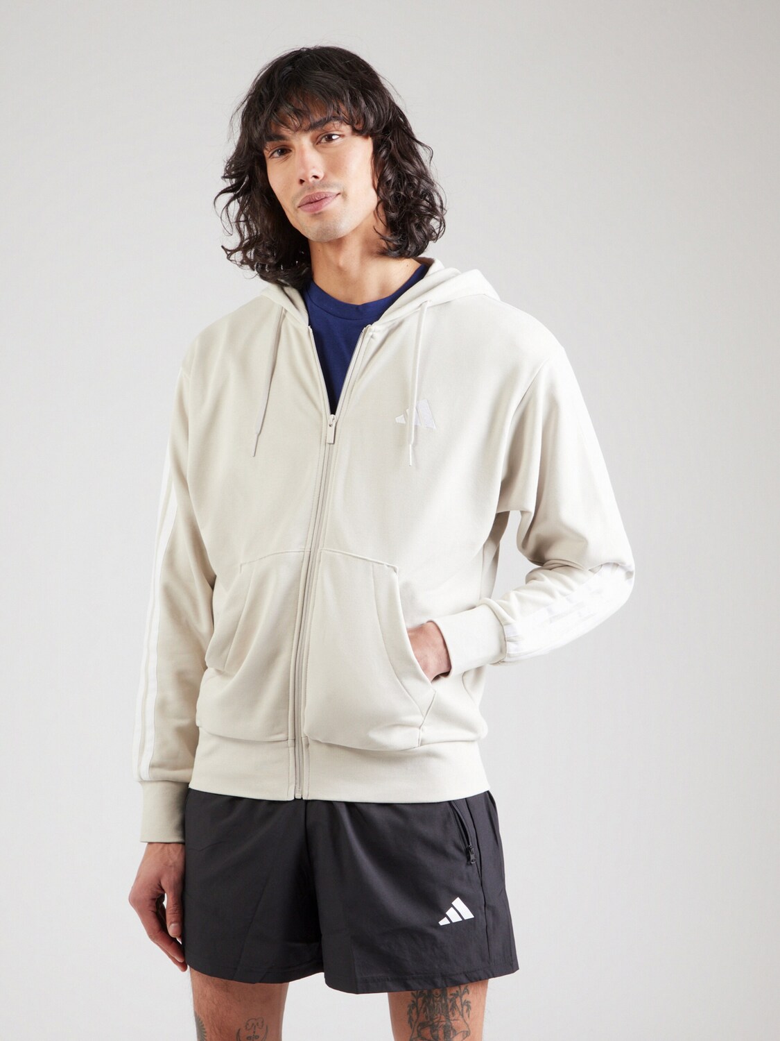 Adidas Sportswear Толстовка с молнией 'Essentials' в цвете Stone — фото 3