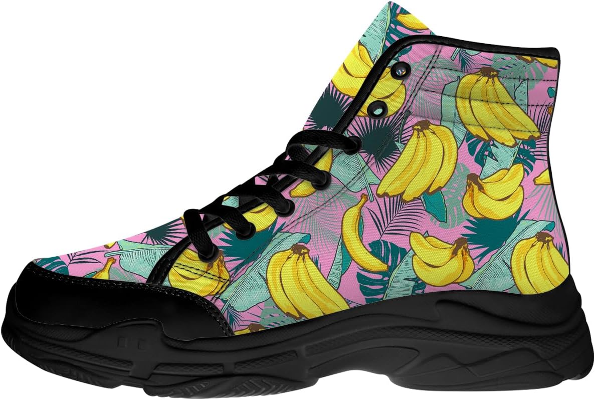 

Мужские высокие кеды Banana, желтые тканевые кроссовки на платформе с шнуровкой, подарки для него и для нее Generic