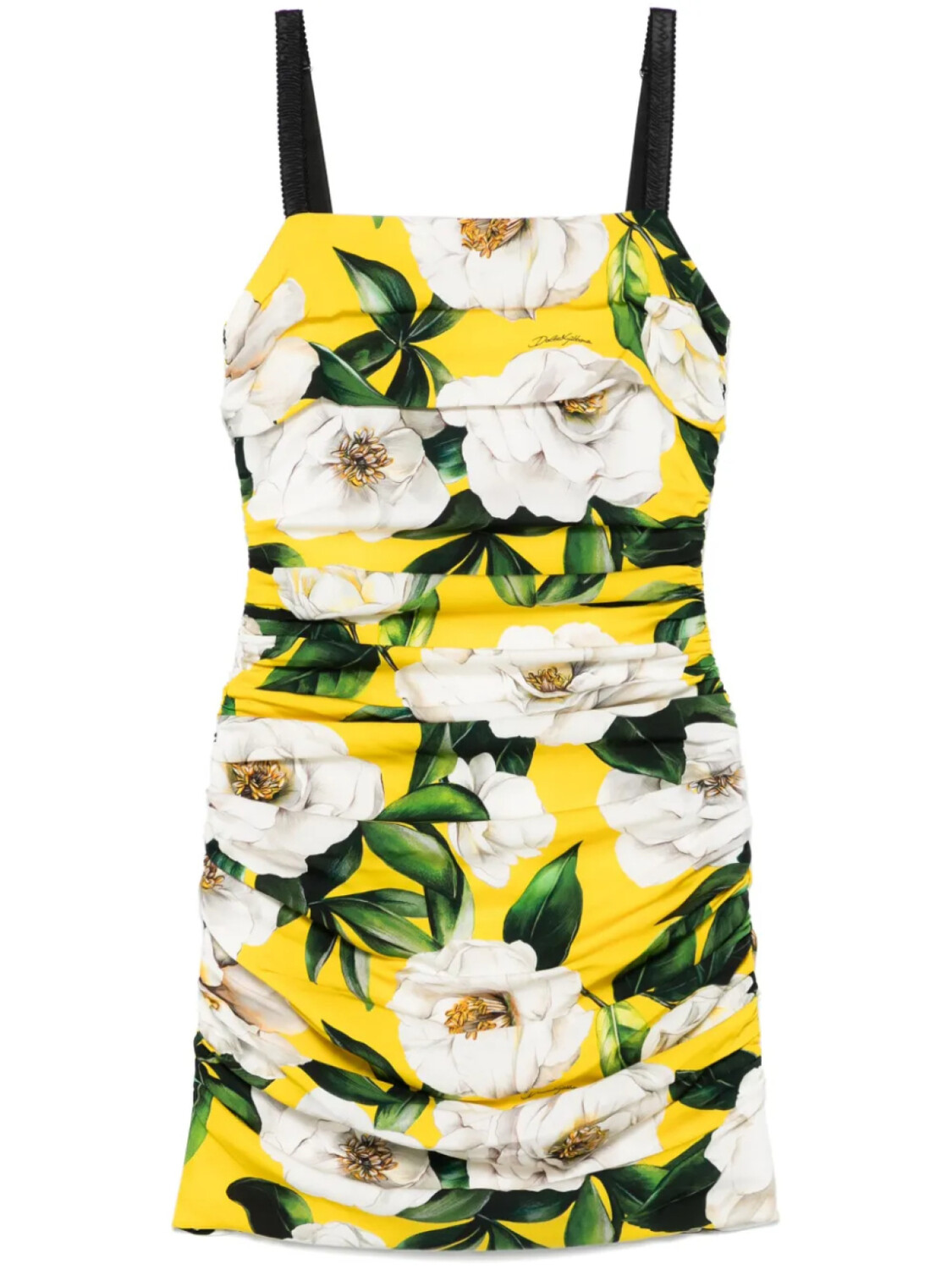 

Мини-платье с цветочным принтом Dolce & Gabbana, белый