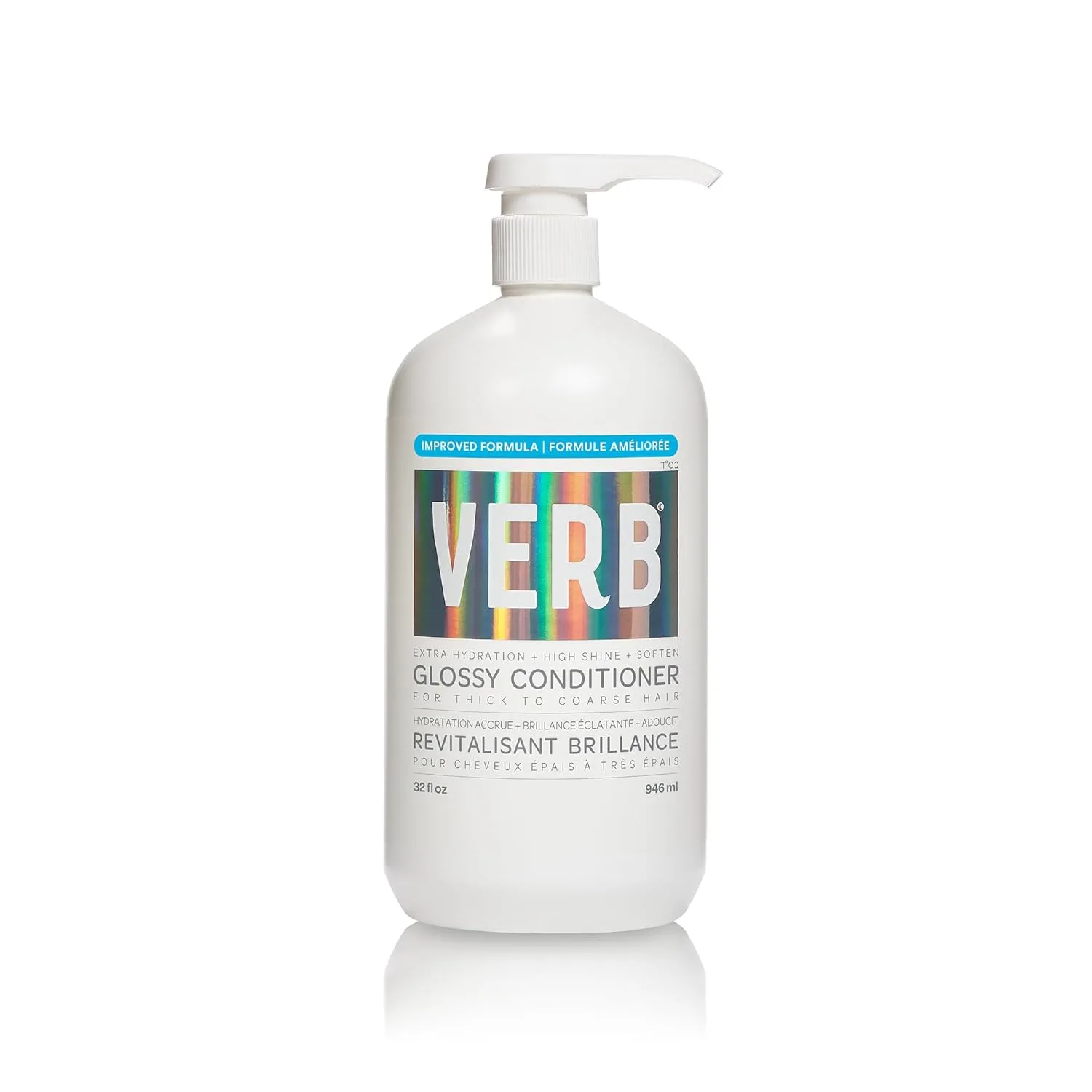 Кондиционер VERB Glossy - кондиционирует, распутывает и придает блеск густым и жестким волосам - веганский продукт, не содержит парабенов и вредных сульфатов. 946 мл (1 шт.)