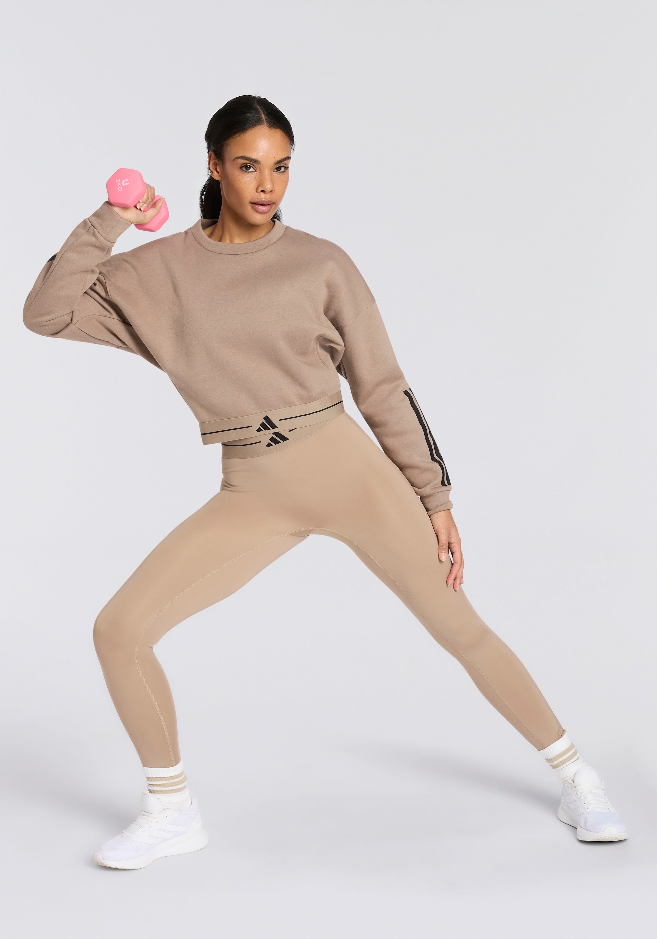 

Adidas Performance Узкие спортивные штаны в бежевом