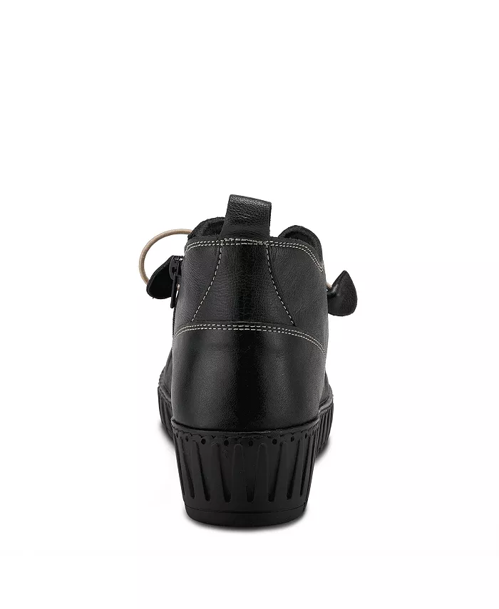 Туфли Nespea Premium Leather на танкетке с эластичной завязкой и съемной стелькой Spring Step, черный — фото 4