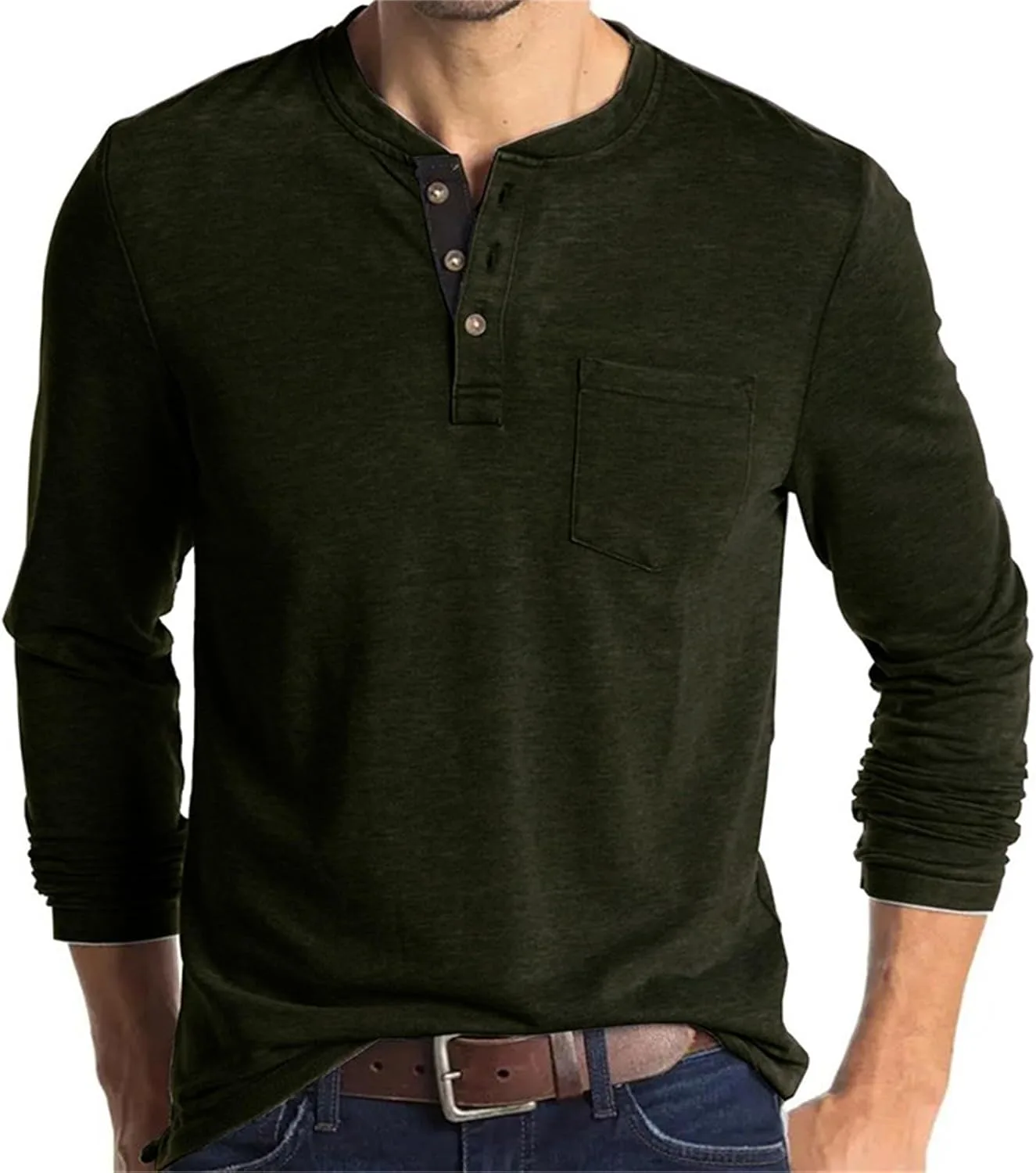 

Buddhi мужская повседневная рубашка-поло с длинным рукавом и карманом