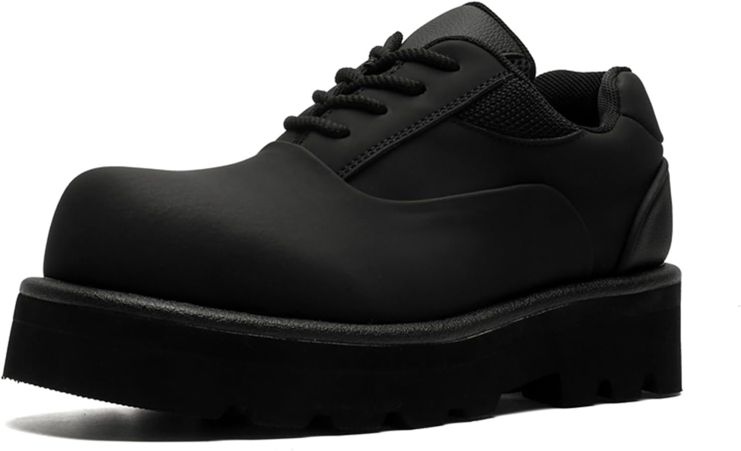 

Мужская модная платформа: массивные кроссовки-платье, повседневные кожаные дерби, туфли для увеличения роста, черные Gezykao