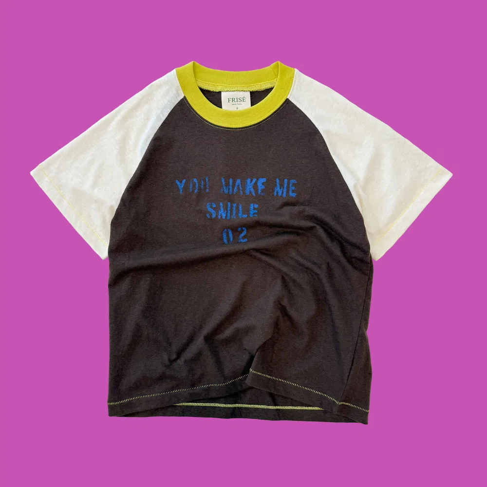 Детская футболка Smile Raglan с коротким рукавом коричневая от Frise
