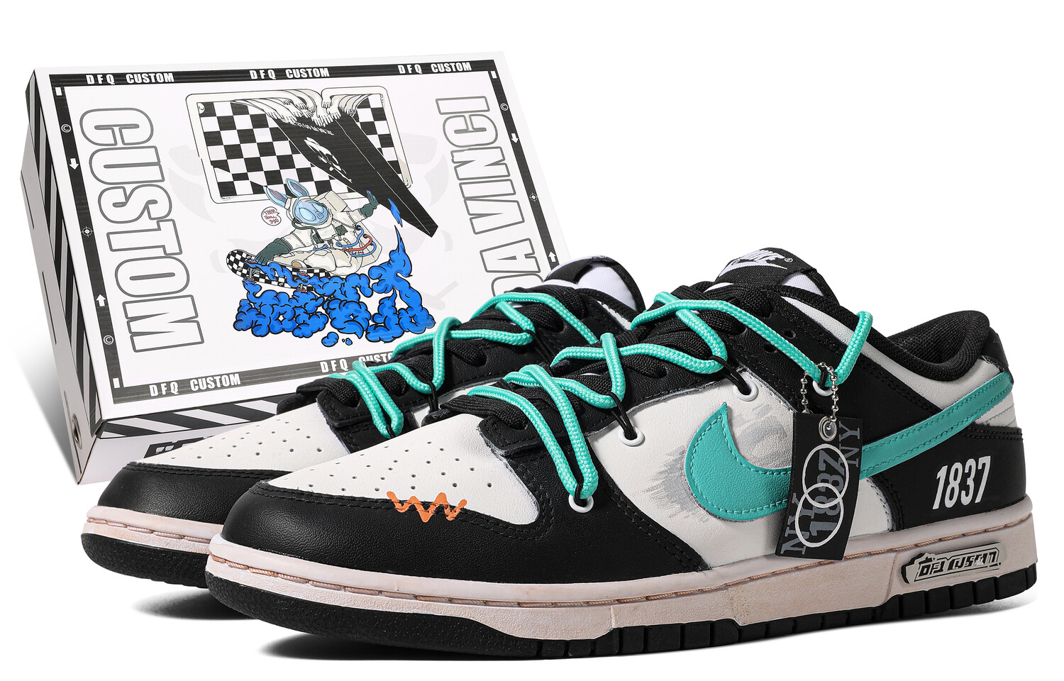 

Кроссовки Nike Dunk Skateboarding Shoes Women's Low-top Black/green, черный