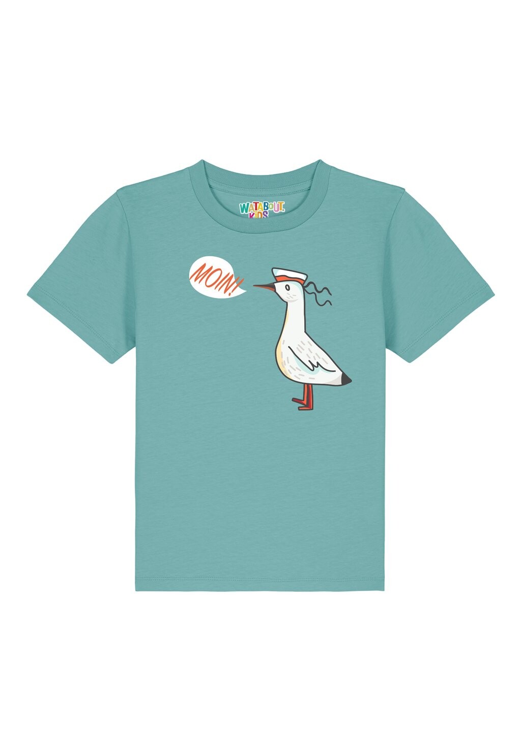 

Футболка с принтом MOIN SEAGULL Watapparel, цвет teal monstera