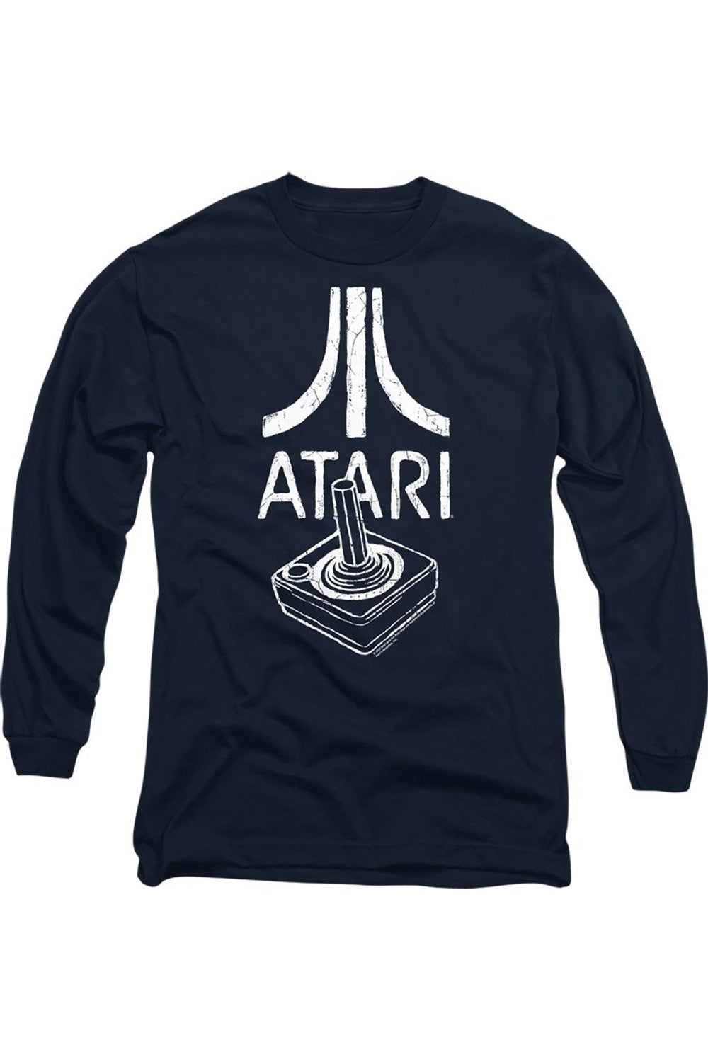 

Футболка с длинным рукавом и логотипом джойстика Atari для взрослых Gildan, темно-синий