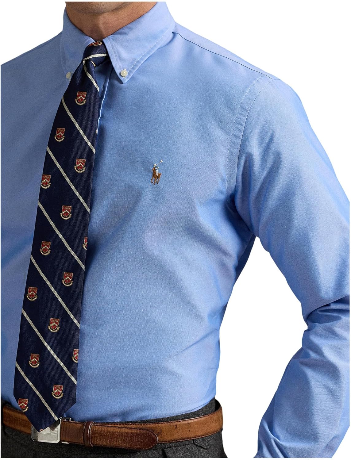 POLO RALPH LAUREN Мужская классическая рубашка Oxford Performance, Bsr Blue — фото 3