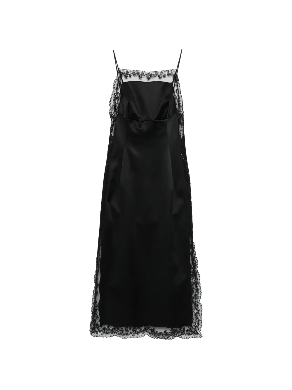 

Платье миди с кружевной отделкой Ermanno Scervino, черный