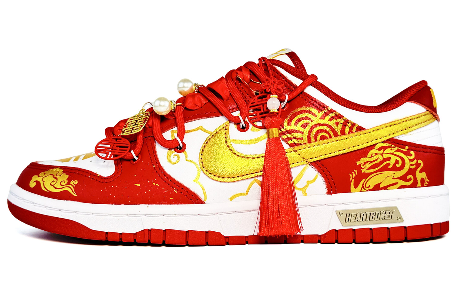 

Кроссовки Nike Dunk Skateboarding Shoes Men Low-top Gold, красный