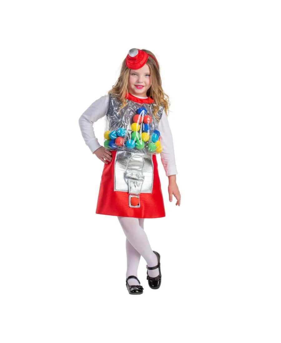 Костюм в виде автомата для жевательной резинки - для девочек Dress Up America, красный