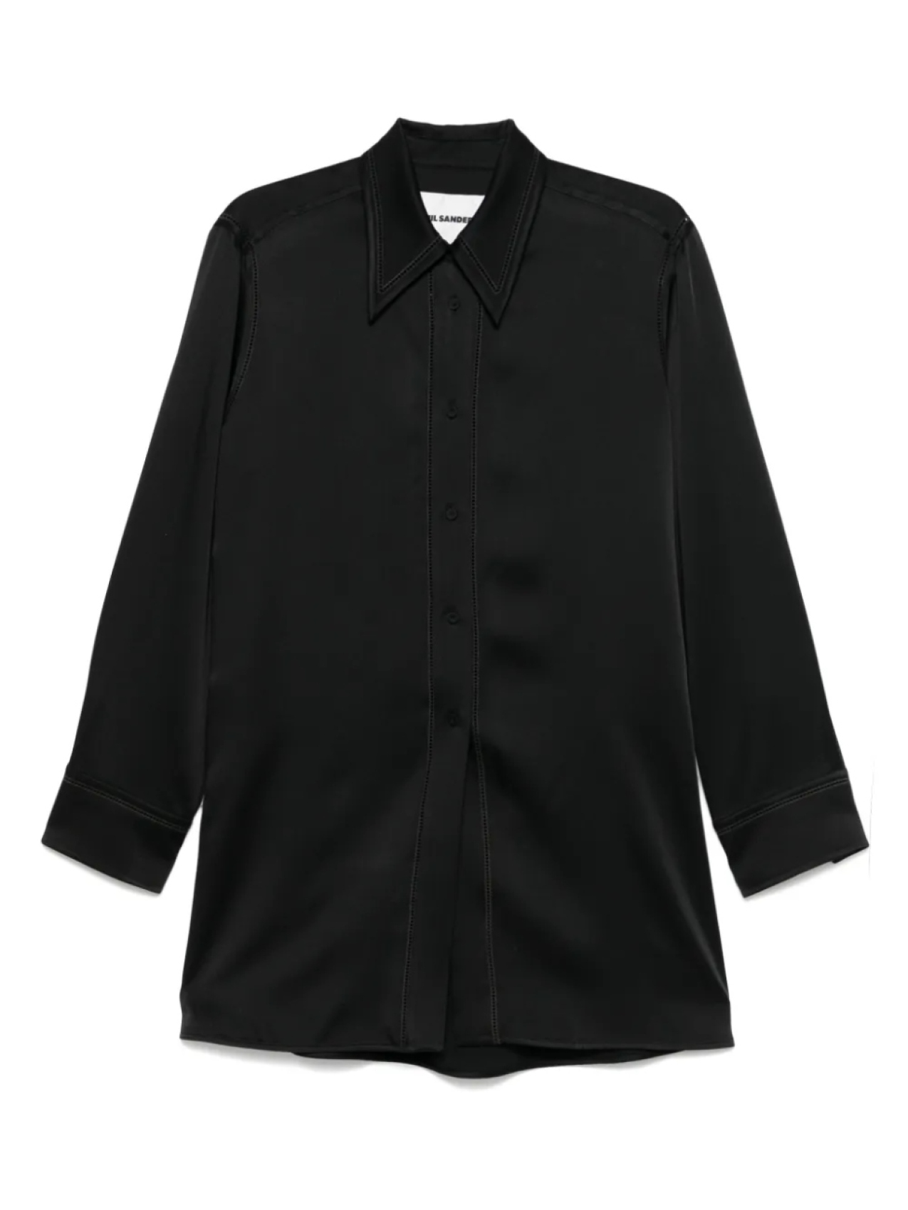 

Атласная рубашка Jil Sander, черный