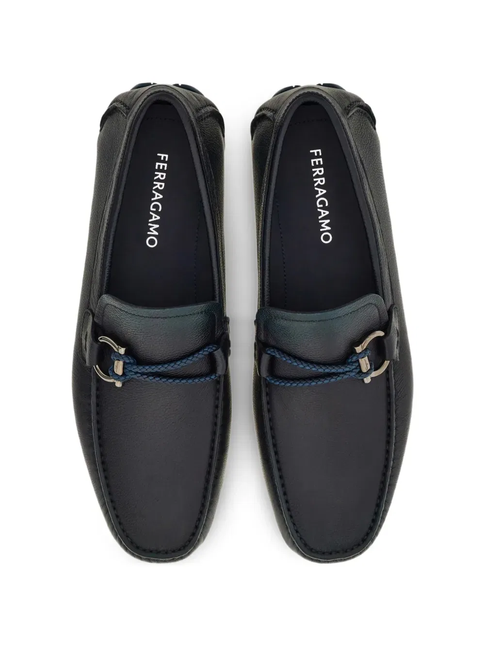 Лоферы с детальной фурнитурой Gancini Ferragamo, синий — фото 3
