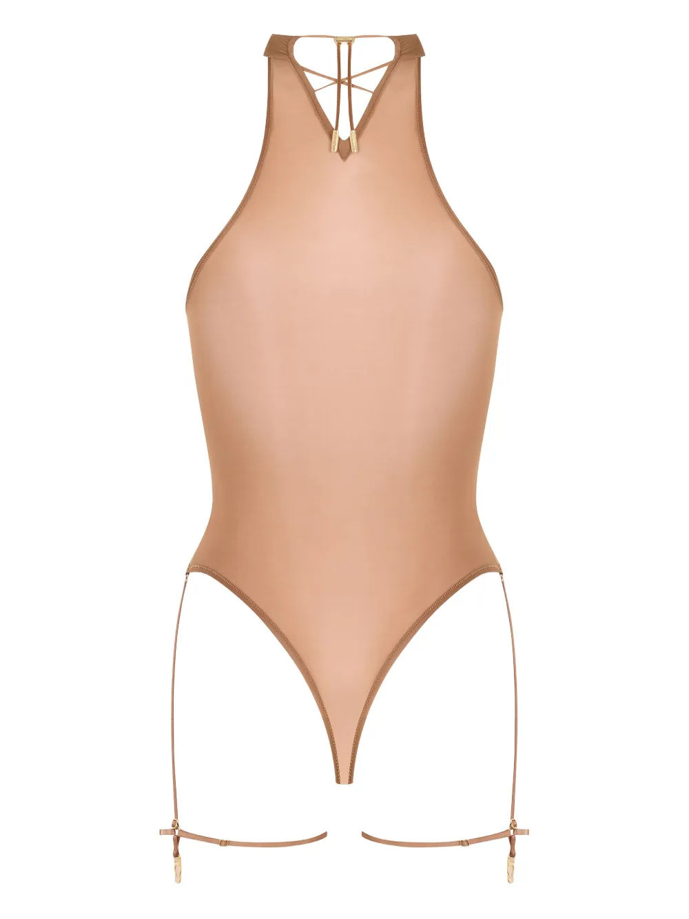 

Боди-стринги French Kiss Light с бретелькой через шею Maison Close, нейтральный