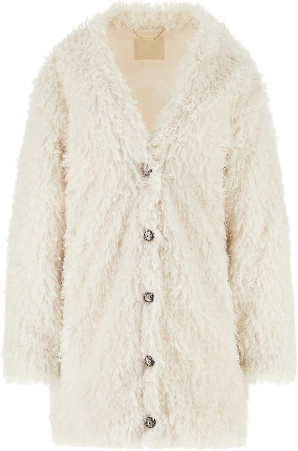 

GUESS женская куртка Rose V-образного выреза с искусственным мехом, Cream White Multi