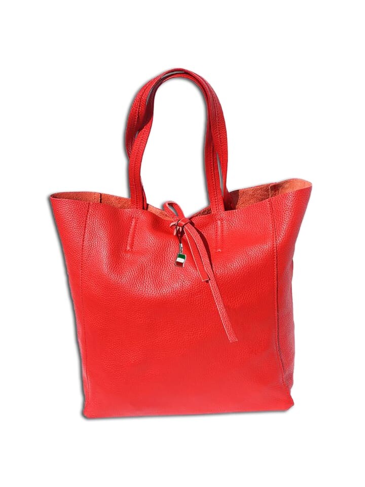 

Наплечная сумка Florence Shopper, Schultertasche Leder rot ca. 30cm breit