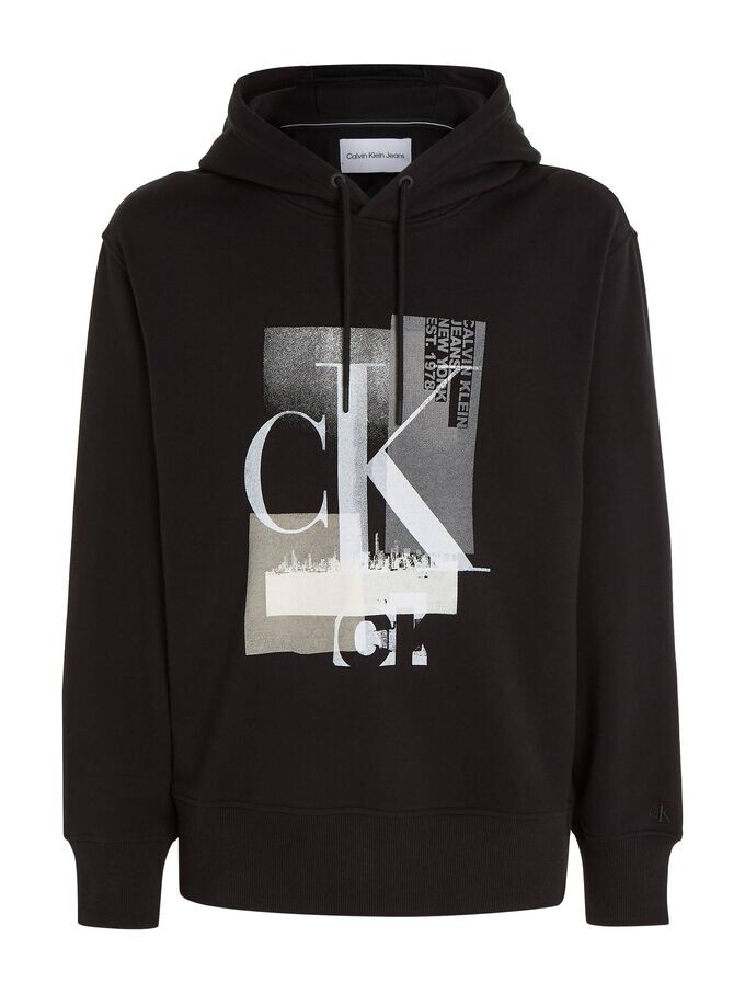 

Толстовка со связным слоем пейзажа Calvin Klein, черный