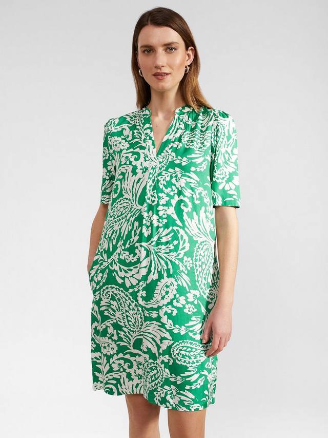 

Платье-туника люсиль оверсайз с принтом пейсли Hobbs, цвет Green/Ivory