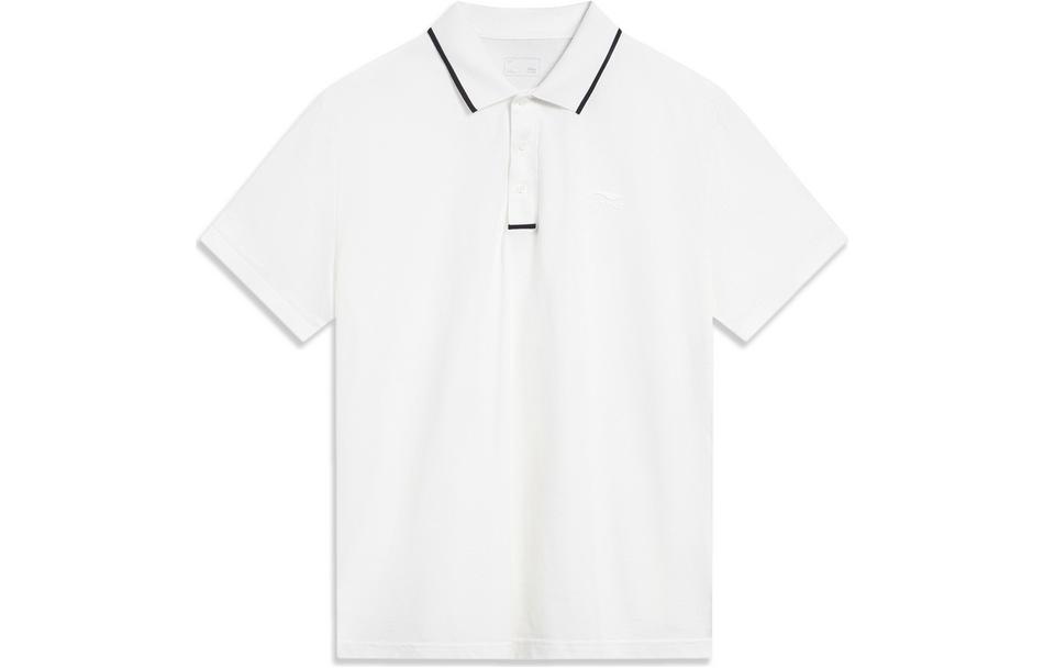 

Лининг Спортивная повседневная коллекция Модная спортивная коллекция Поло Мужская Слоновая кость