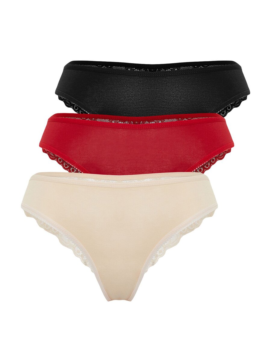 

Трусики Trendyol, цвет Light beige/Red/Black
