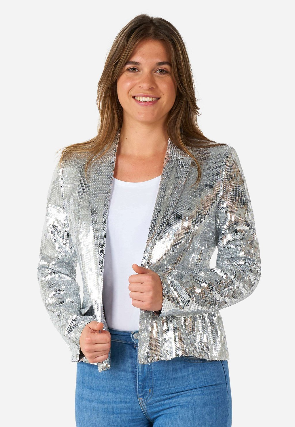 

Блейзер SEQUINS Suitmeister, серебристый