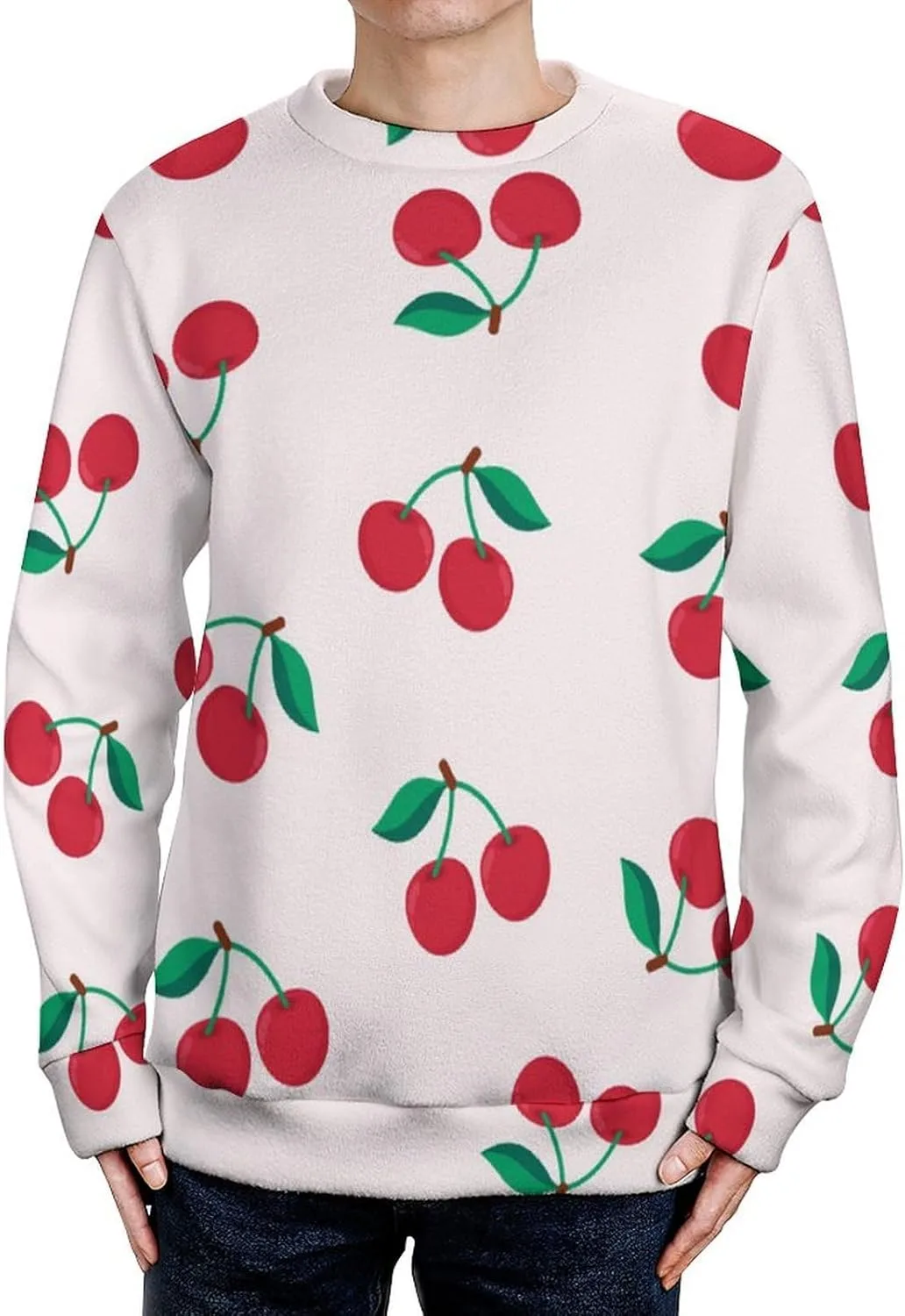 

Мужской свитер с принтом Hamburgers, круглый вырез, длинные рукава TVUGHGI