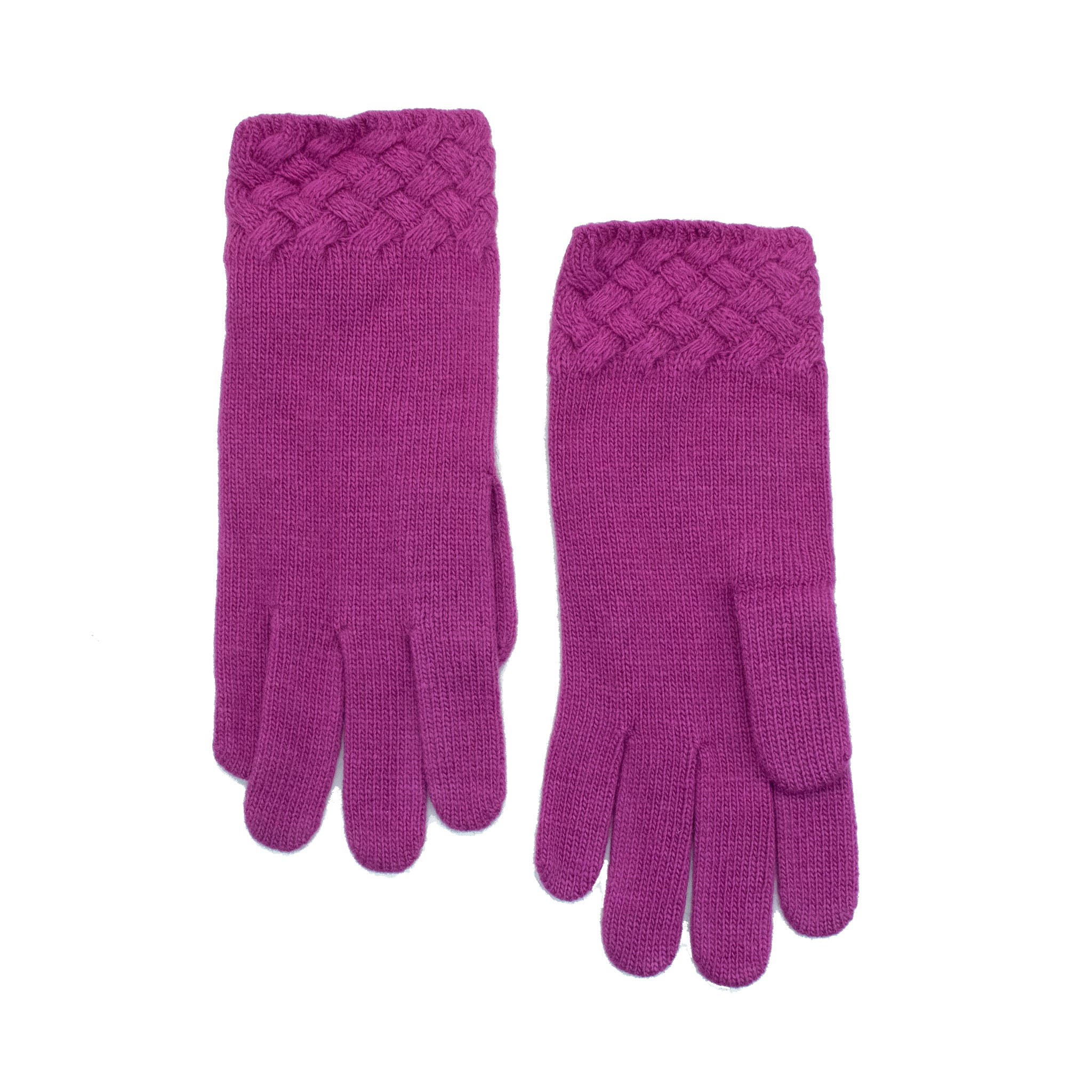 

Перчатки с манжетой из плетеной ткани Portolano, цвет bright lilac