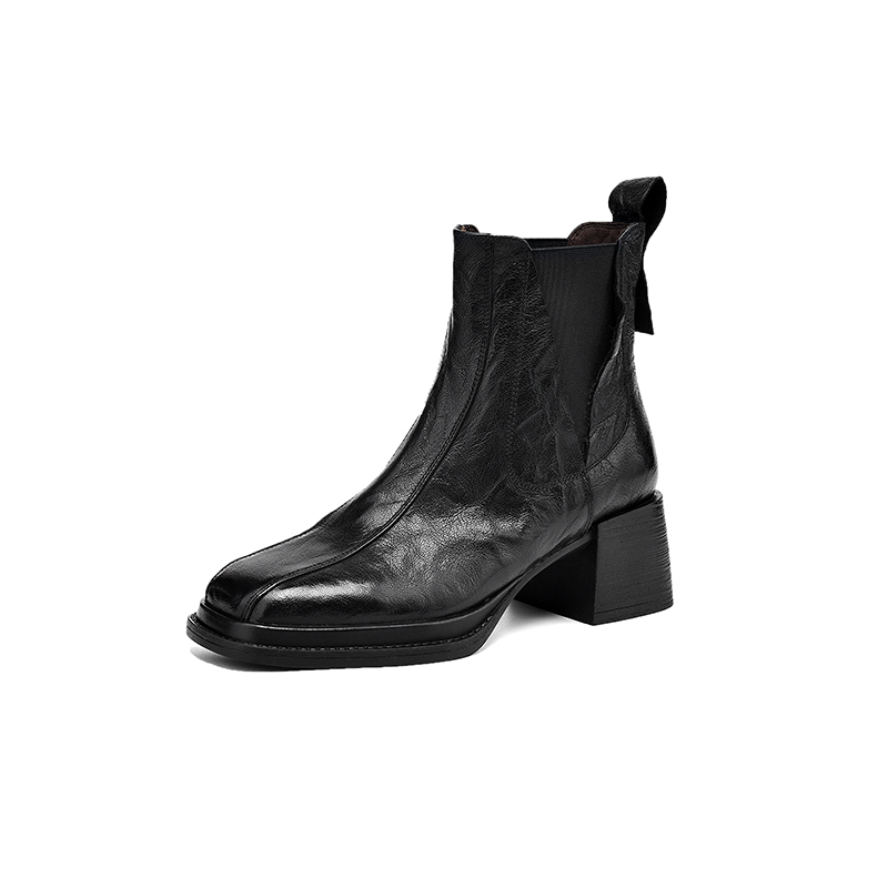 Короткие женские ботинки челси AIQINISHA, Black