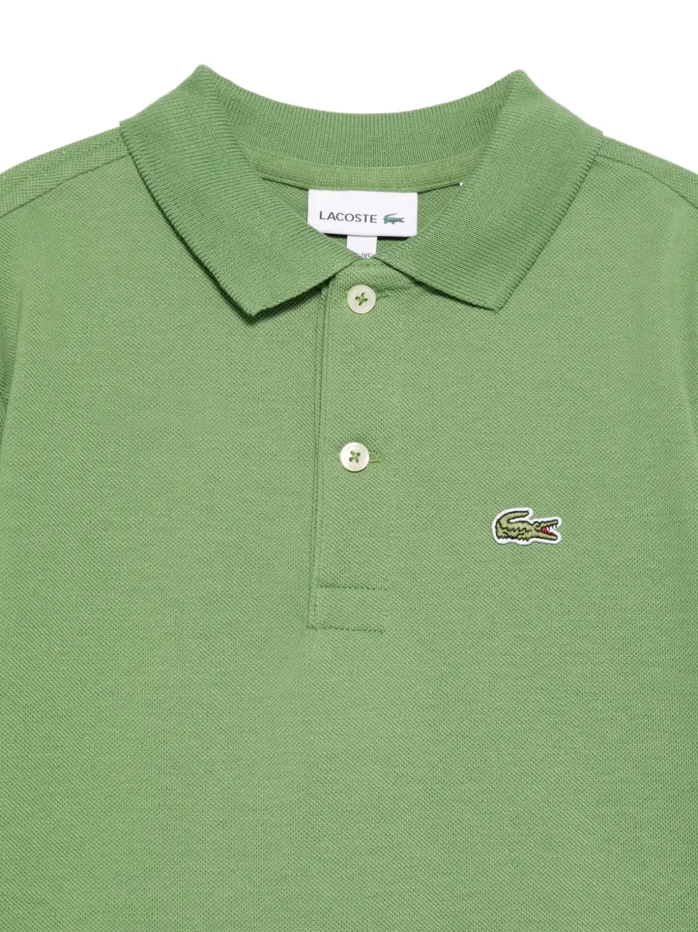 Рубашка поло из пике Lacoste Kids, зеленый — фото 3