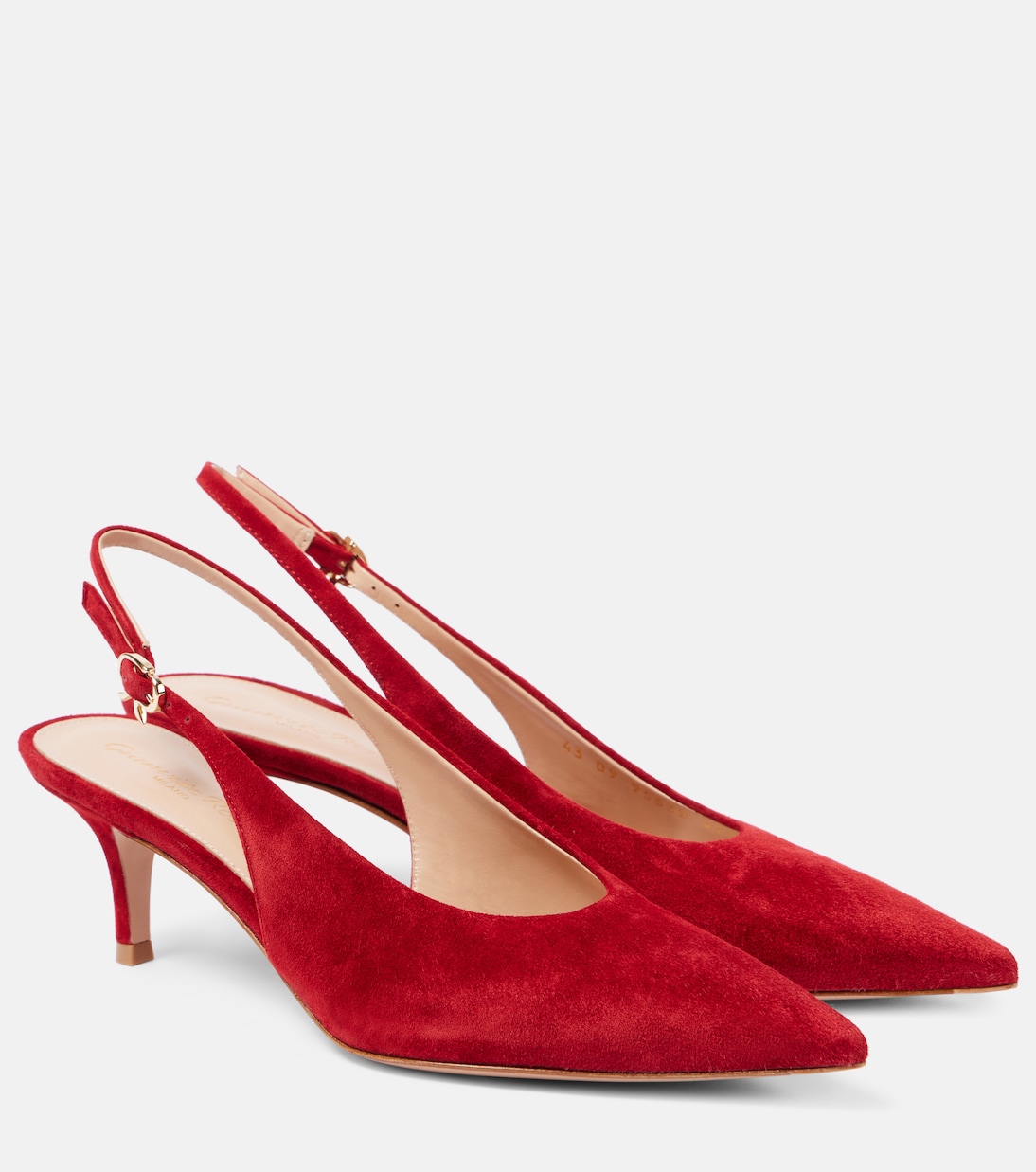 Замшевые туфли-лодочки Robbie с открытой пяткой Gianvito Rossi, Rouge