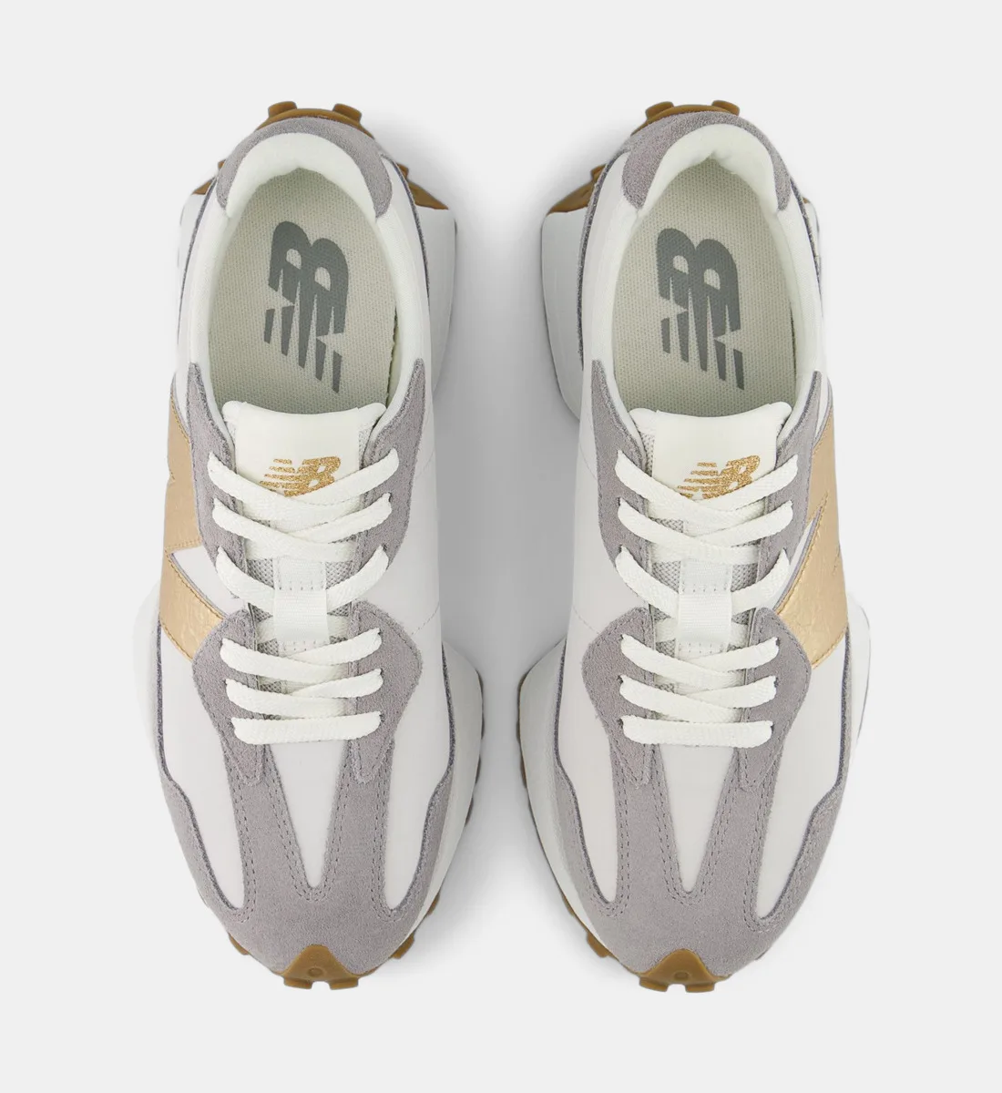 Низкие кроссовки 327 с эффектом замши NEW BALANCE, синий — фото 4