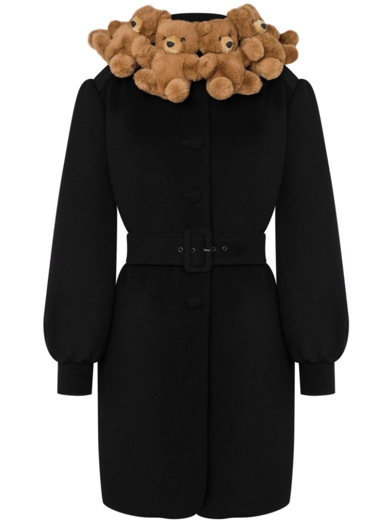 

Moschino пальто Teddy Bear с поясом, черный