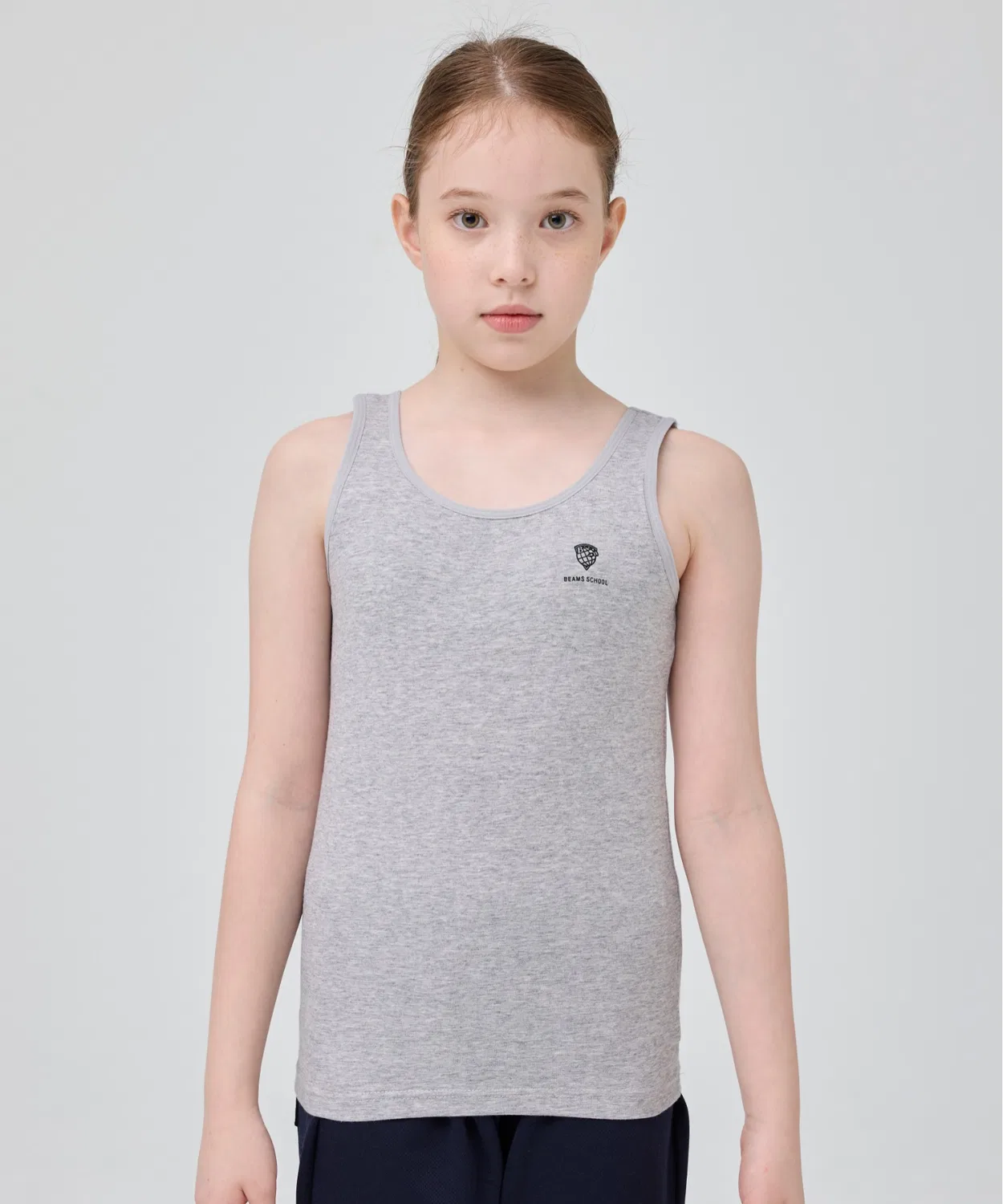 Камисоль для девочек BEAMS SCHOOL с мягкой чашкой, серый