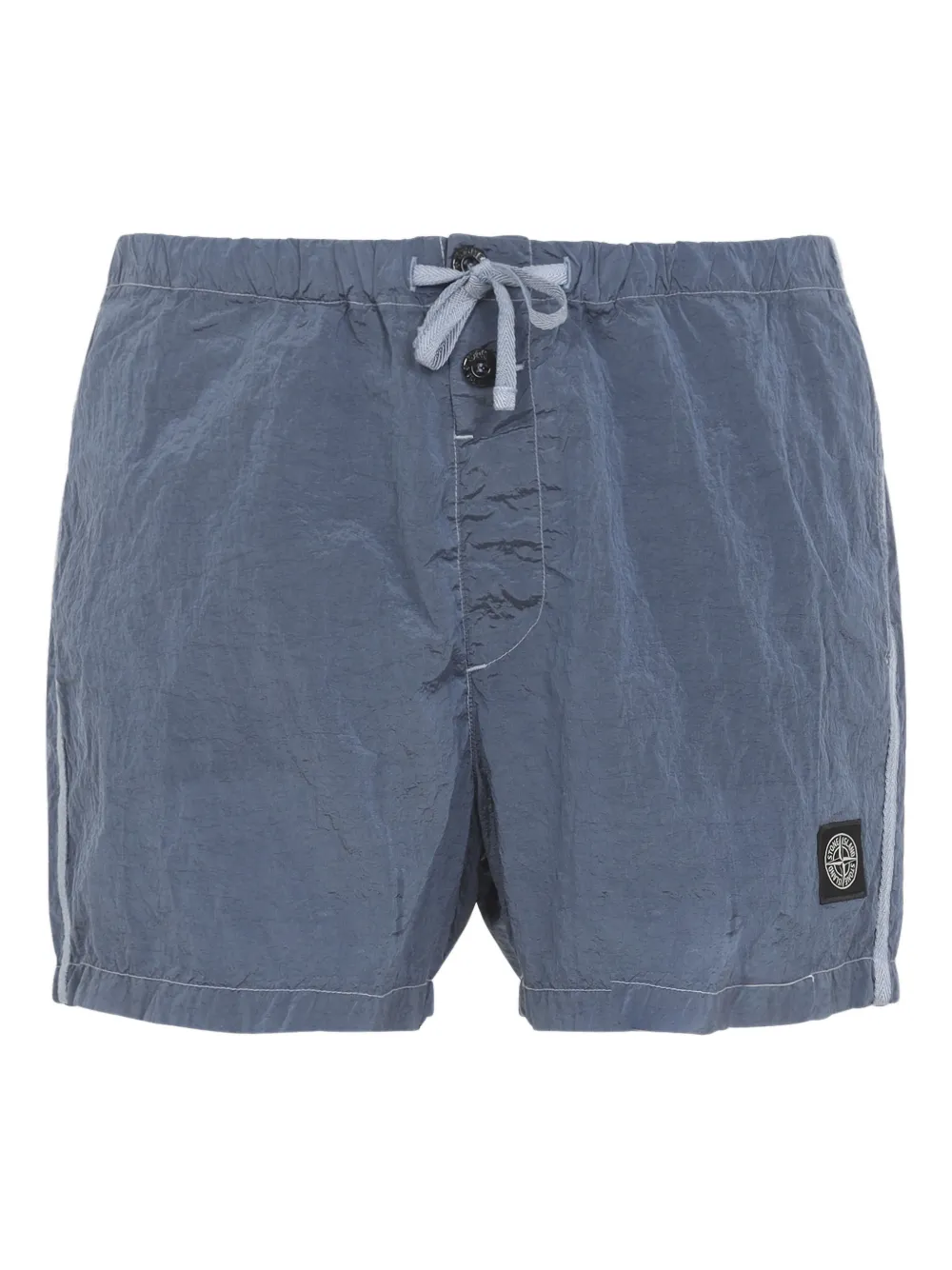 Шорты в полоску на завязках Stone Island, синий