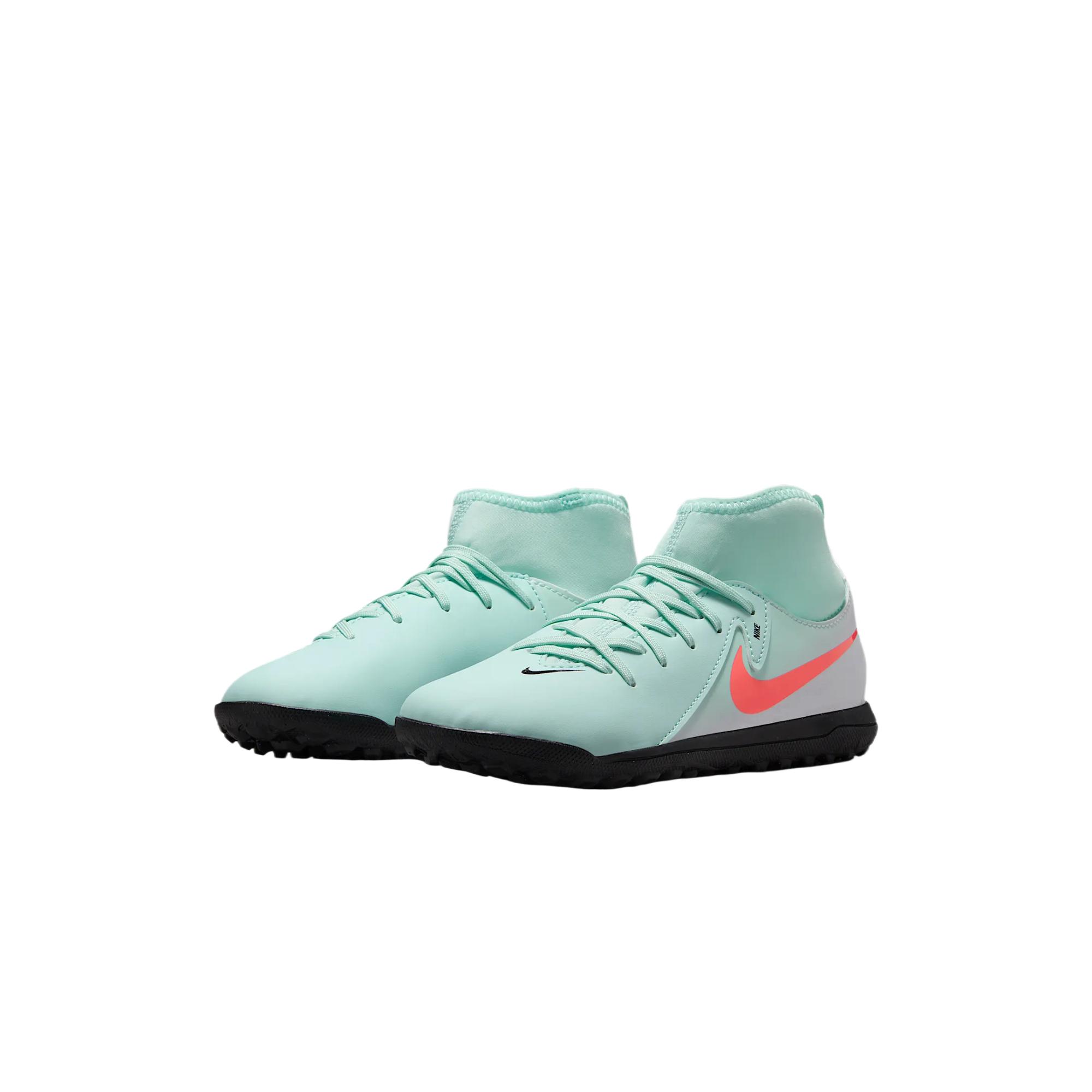 Nike Phantom Luna 2 нескользящие износостойкие высокие детские футбольные бутсы mint green kids — фото 3