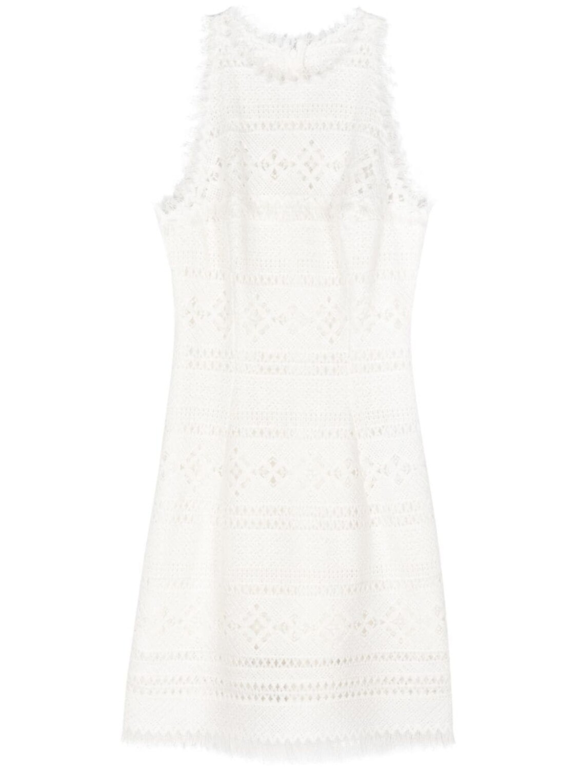 

Трикотажное платье мини с бахромой Ermanno Scervino, белый