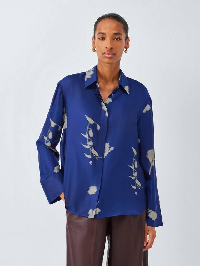 

Eraclea цветочная рубашка из чистого шелка MM by MaxMara, Blue/White