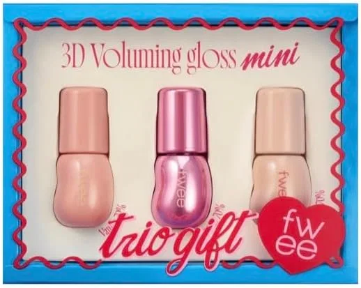 Блеск для губ 3D Volumizing Gloss, мини-трио, 70% Vanilla, 70% Yogurt, 70% Peach Oolong