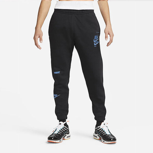 Брюки men's logo embroidered bundle feet sports pants/trousers/joggers autumn black Nike, черный — фото 3