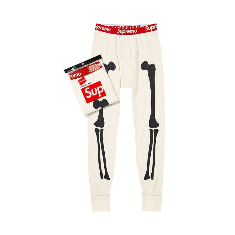 

Брюки Supreme x Hanes Bones Thermal Pants, Natural
