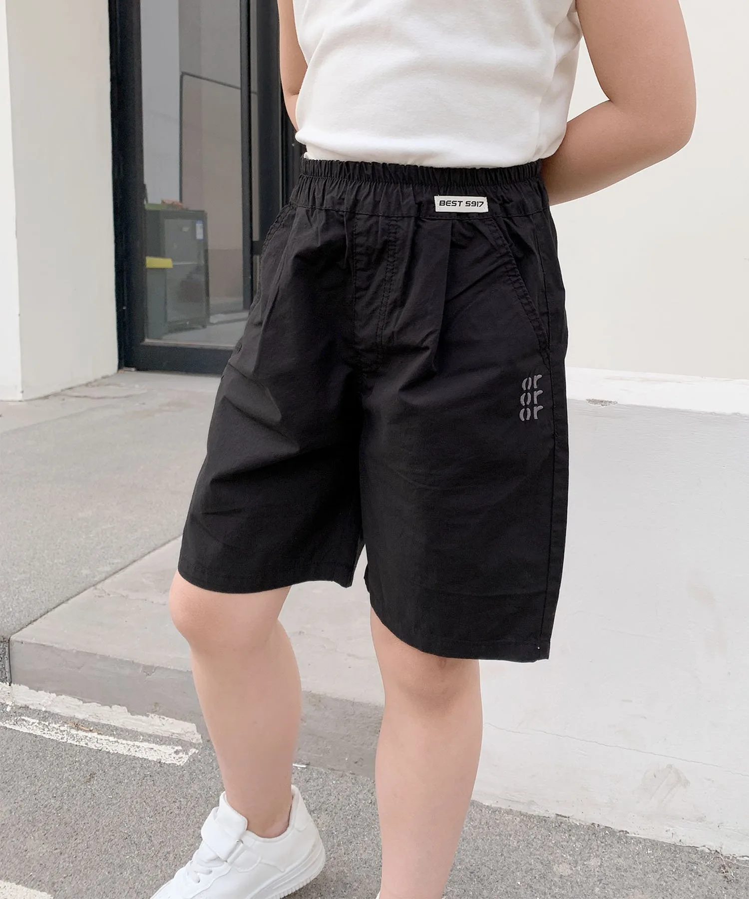 Детские шорты с логотипом Aimoha Kids, black